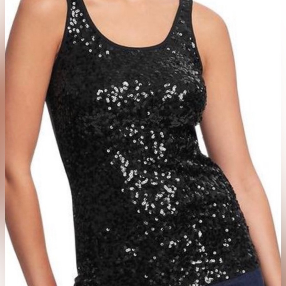 Old Navy XS black sequins tank top